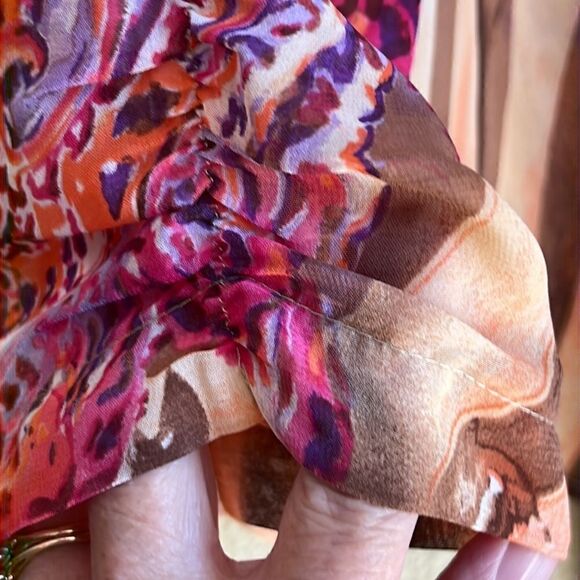 Chico’s sheer colorful open top - Picture 3 of 11